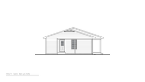 A8210-A Traditional House, 3 Bedrooms, 1.5 Bathrooms | York House Plan Right Elevation