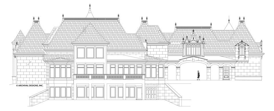 Abby Glen Castle House Plan  - Elevation Rear