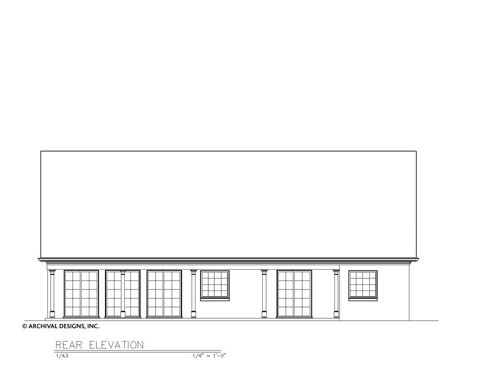 Allcott House Plan - Elevation Rear