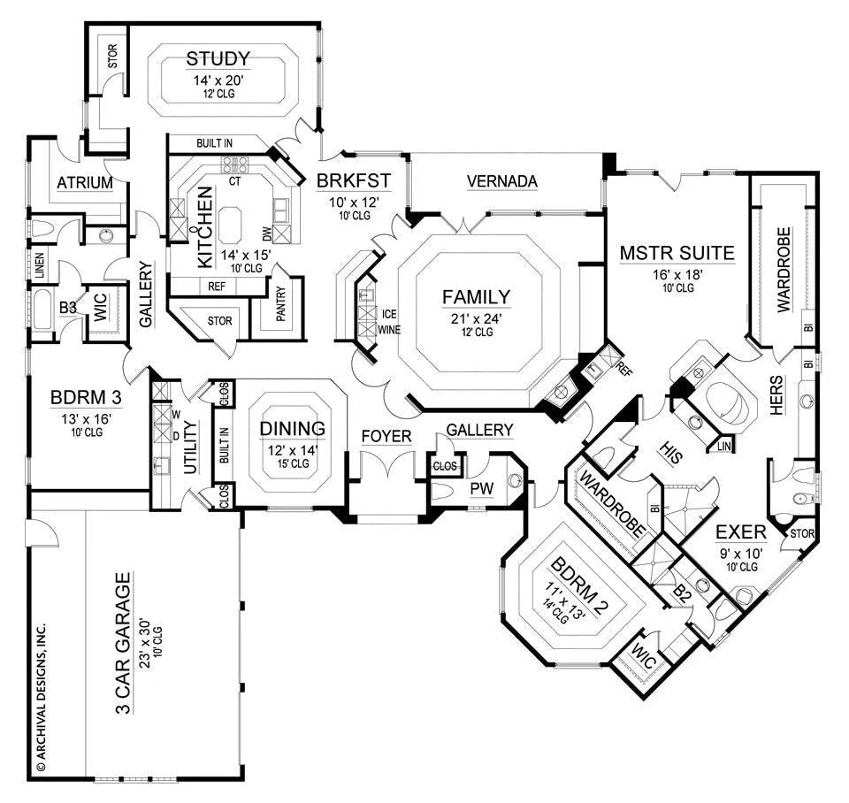 The Allianz House Plan - Archival Designs House Plans, floor plan