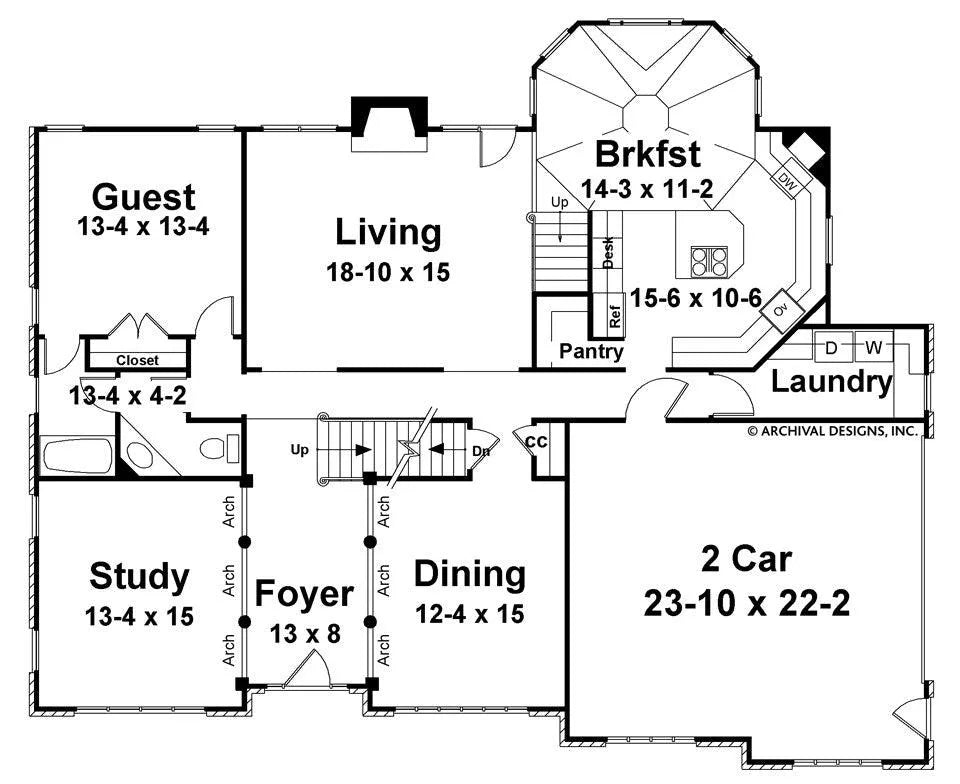 Arlington House Plan - Archival Designs House Plans