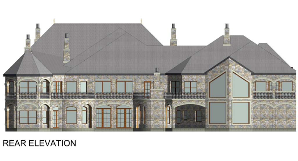 Armani House Plan - Elevation Rear