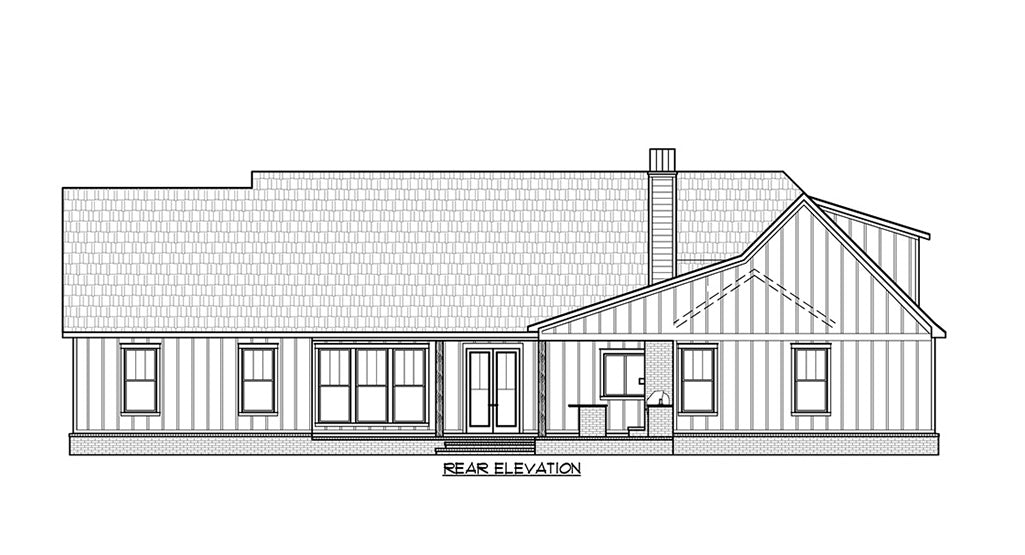 Aspen Hill House Plan - Elevation Rear