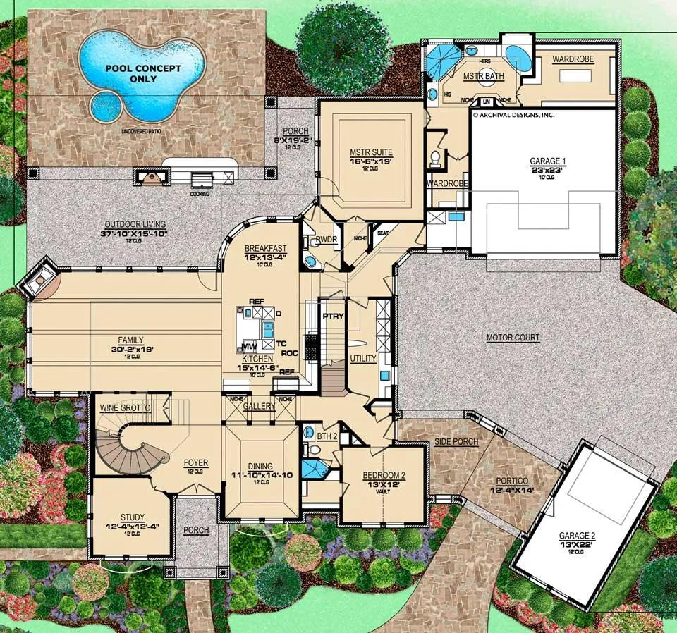 Augusta House Plan - Archival Designs House Plans