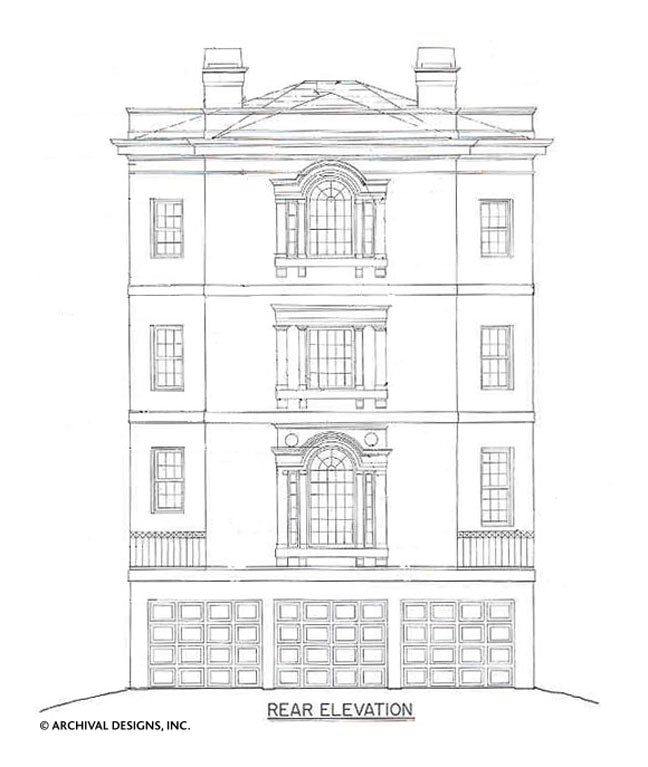 Balleroy House Plan - Elevation Rear