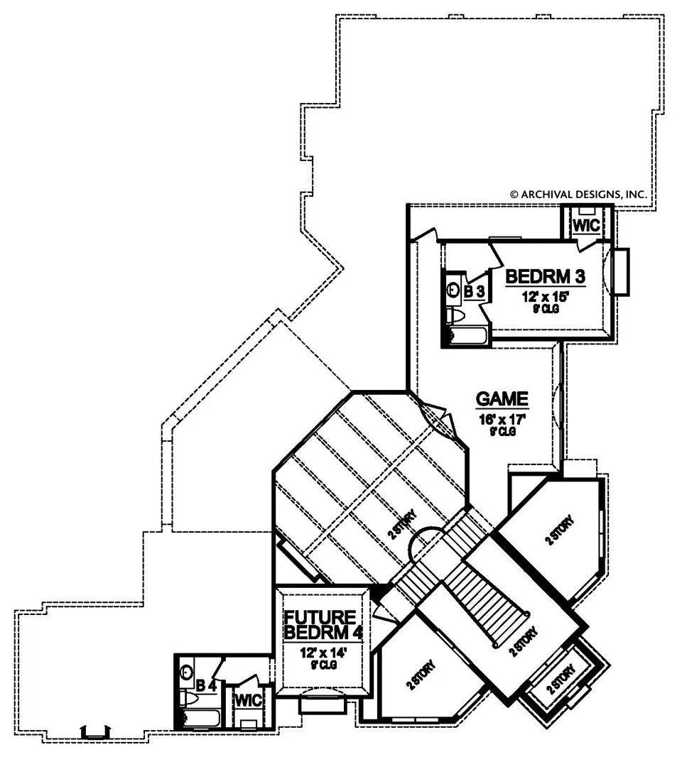 Barcelona House Plan - Archival Designs House Plans, floor plan