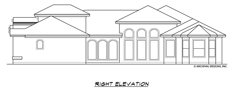 Bayfield House Plan - Right Elevation