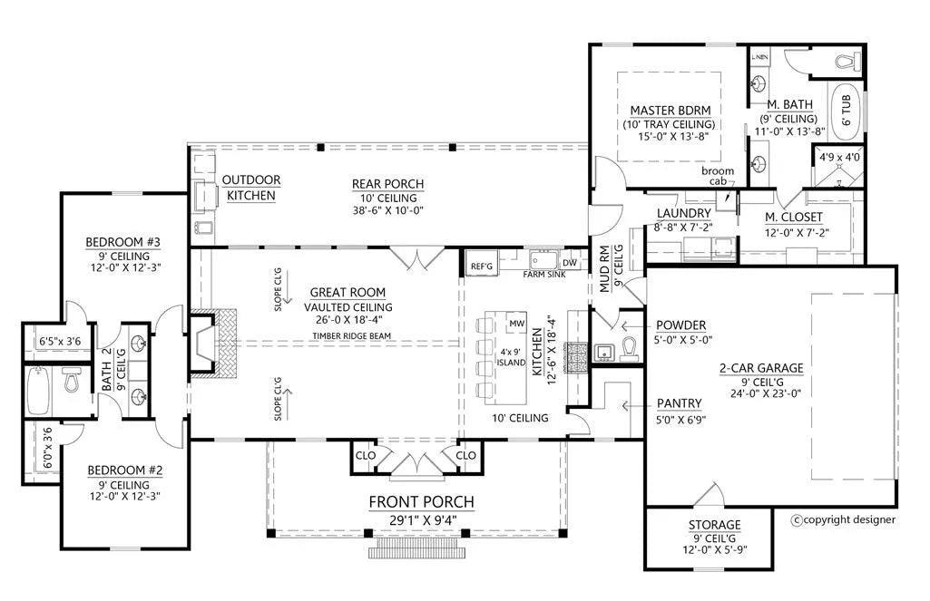 Bear Creek House Plan - Archival Designs House Plans