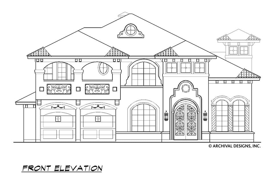 Bellagio House Plan - Elevation Front