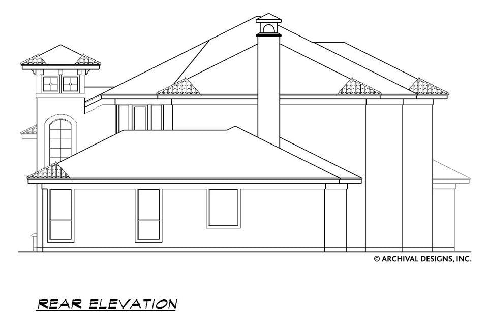Bellagio House Plan - Elevation Rear