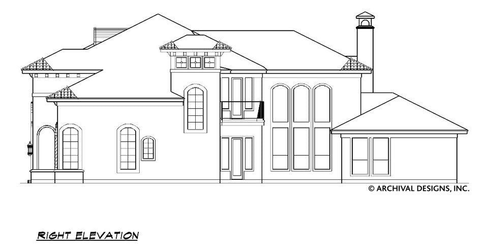 Bellagio House Plan - Elevation Right