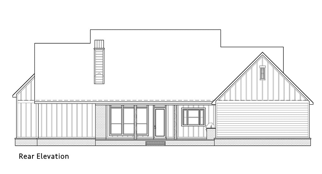 Black Creek House Plan - Elevation Rear
