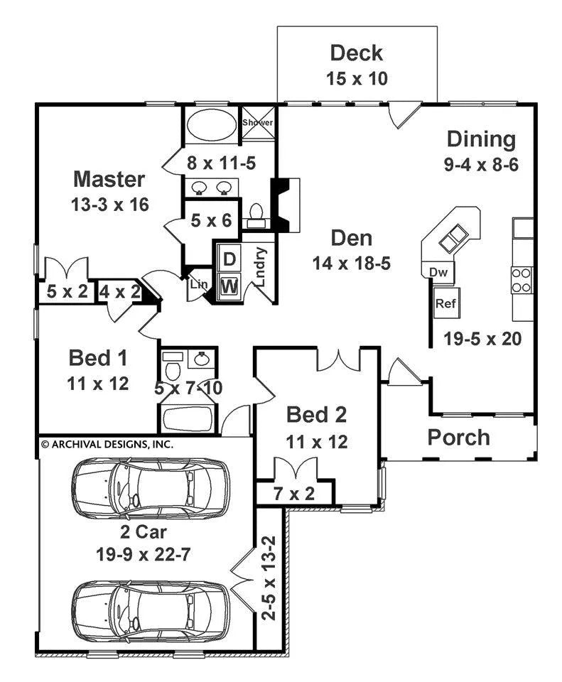 Bluegrass House Plan - Archival Designs House Plans, floor plan