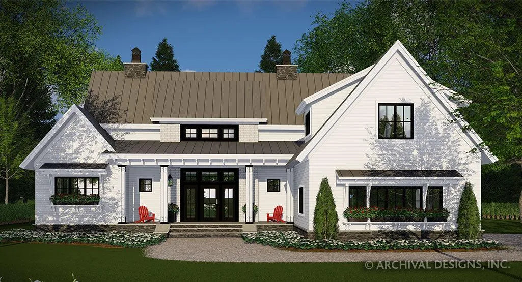 Breezy Grove Farm House Plan - Archival Designs House Plans