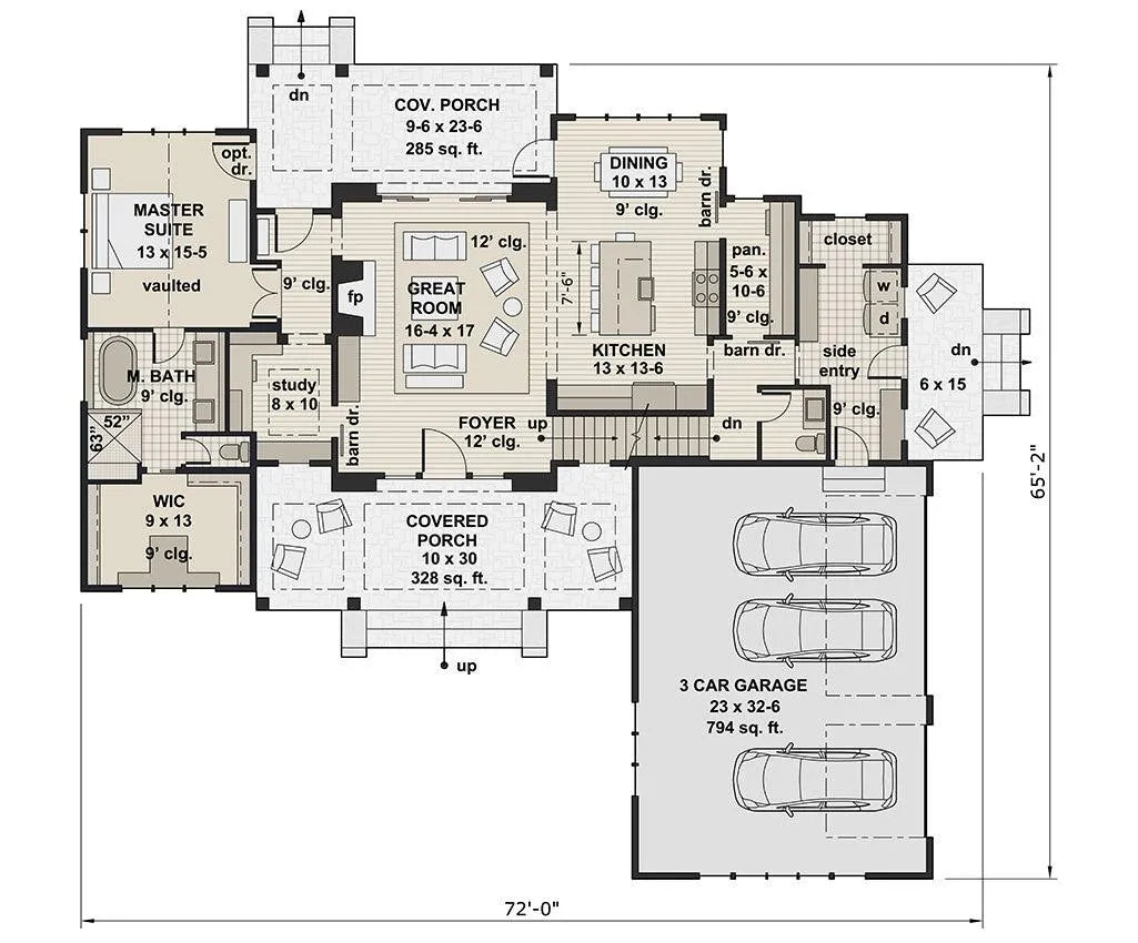 Breezy Grove Farm House First Floor Plan