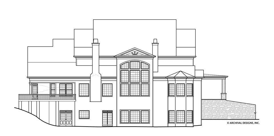 Broadstone Lodge House Plan-Elevation Rear