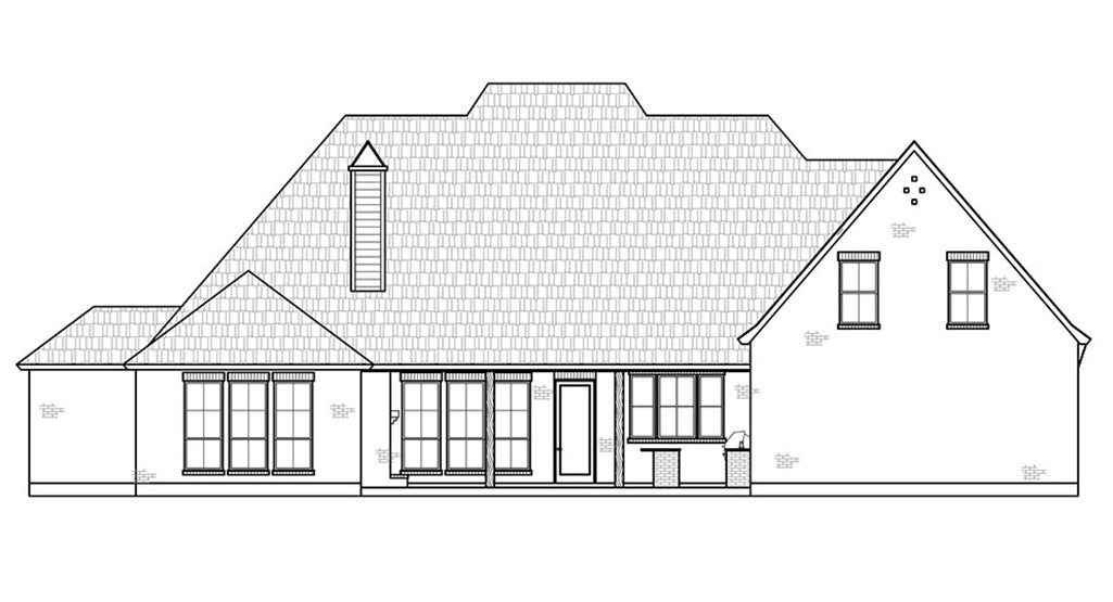 Brookhaven House Plan - Rear Elevation
