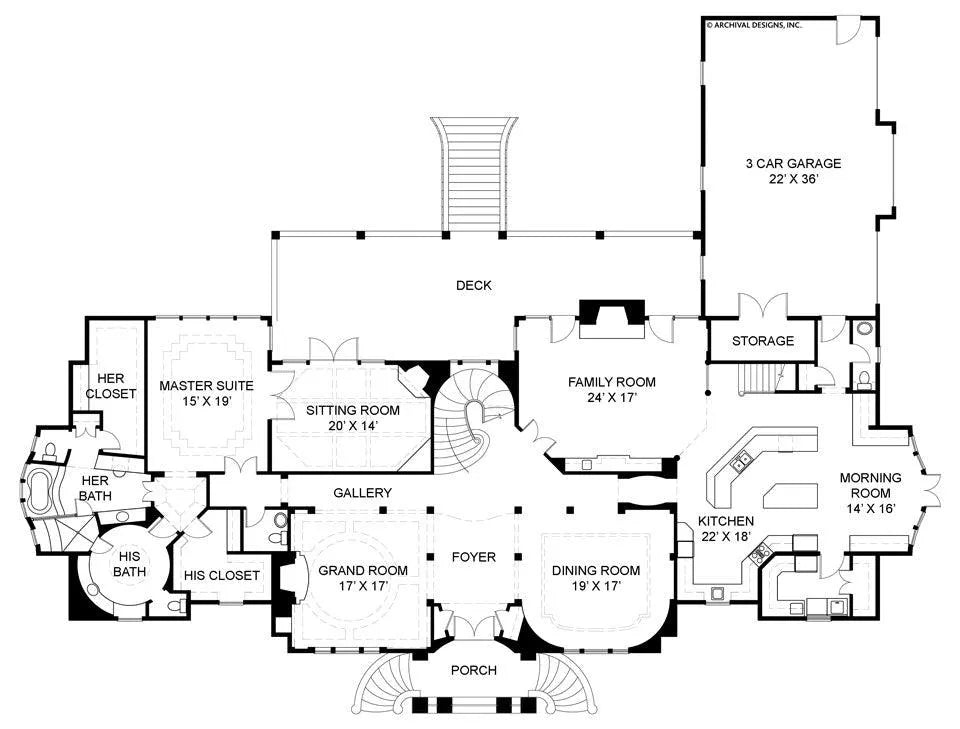 Buckingham House Plan - Archival Designs House Plans