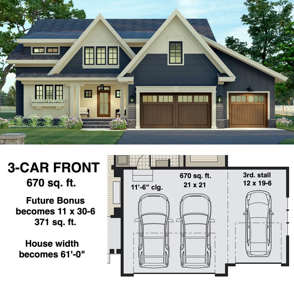 Bridgewater Car Front House Plan 