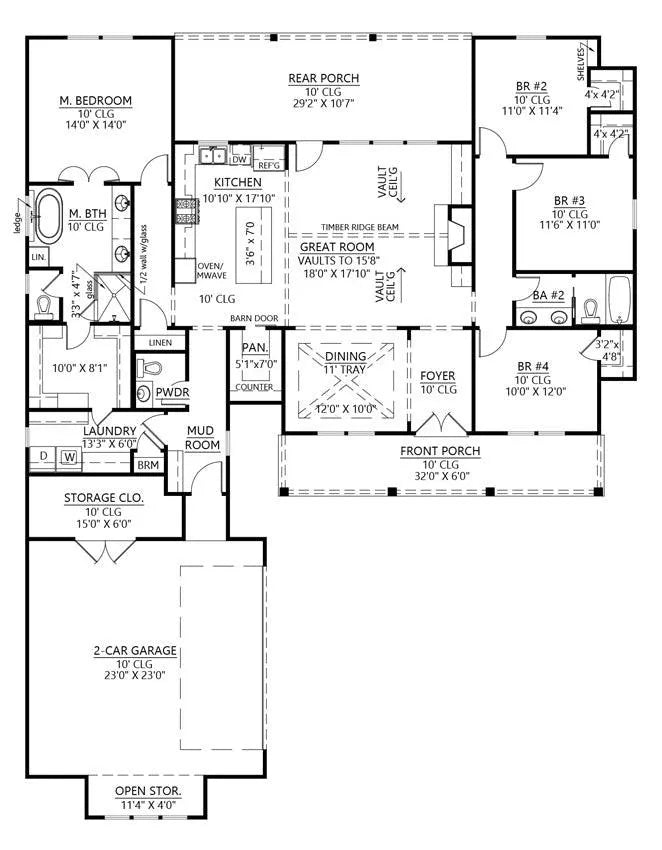 Cedar Point House Plan - Archival Designs House Plans, floor plan