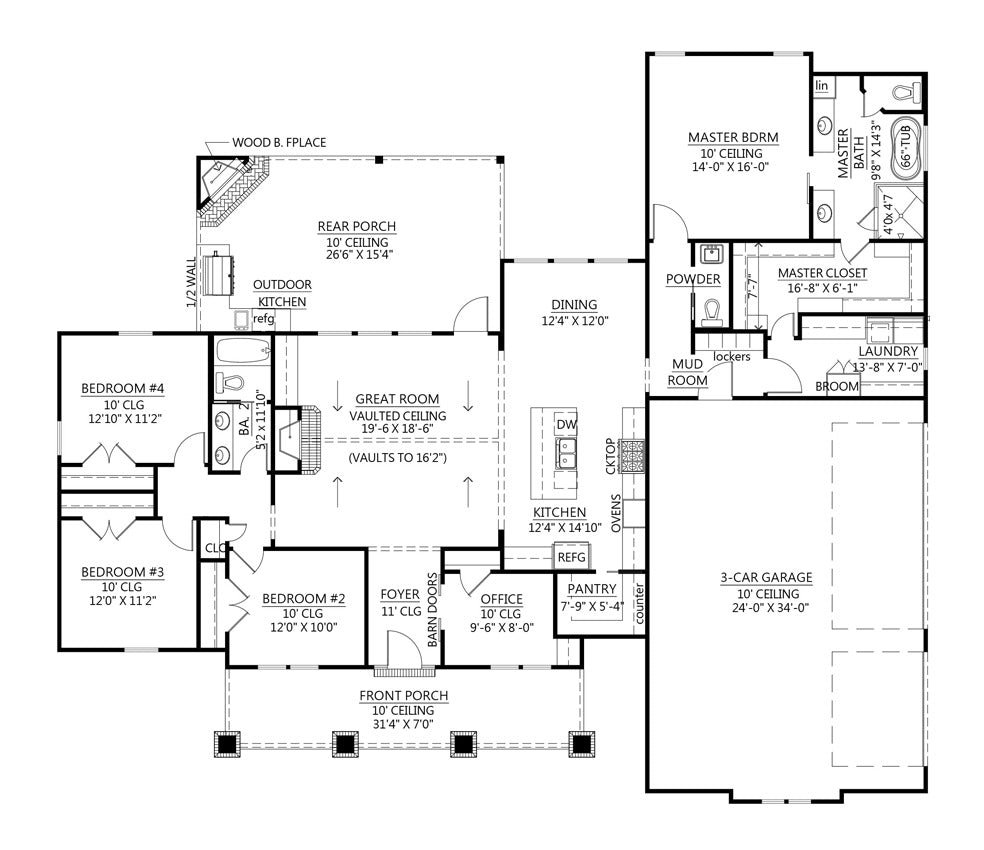 Cedar Springs House Plan Front
