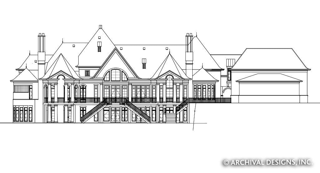 Chateau De Lanier House Plan - Rear Elevation