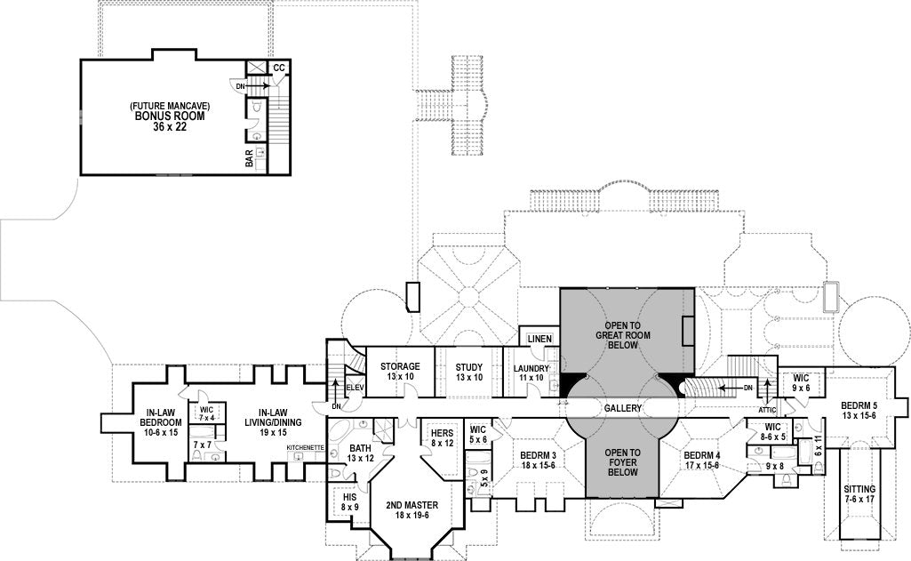 Chateau De Lanier House - Second Floor Plan