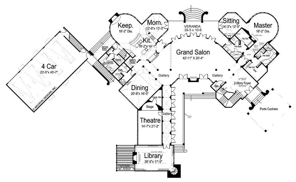 Chateau Novella House Plan - Archival Designs House Plans