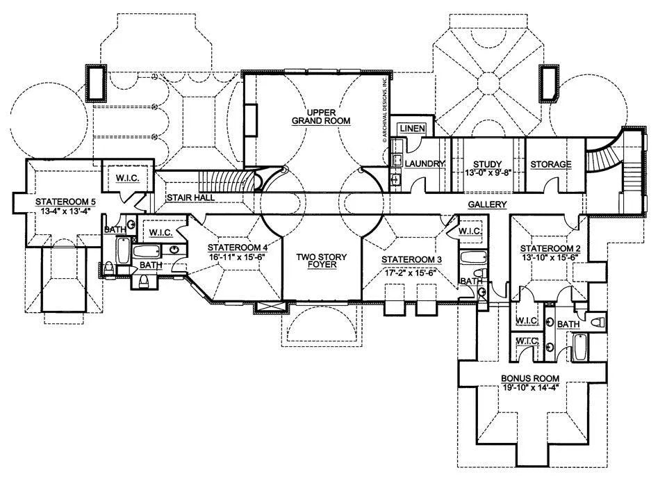 Chateau De La Ravinere House Plan - Archival Designs House Plans, floor plan