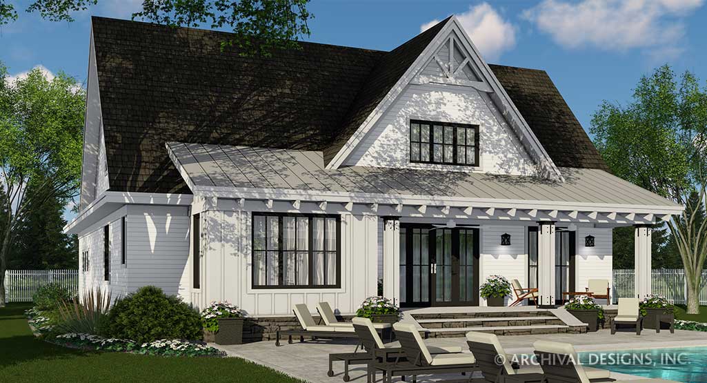 Cherry Pond Farm House Plan - Rear