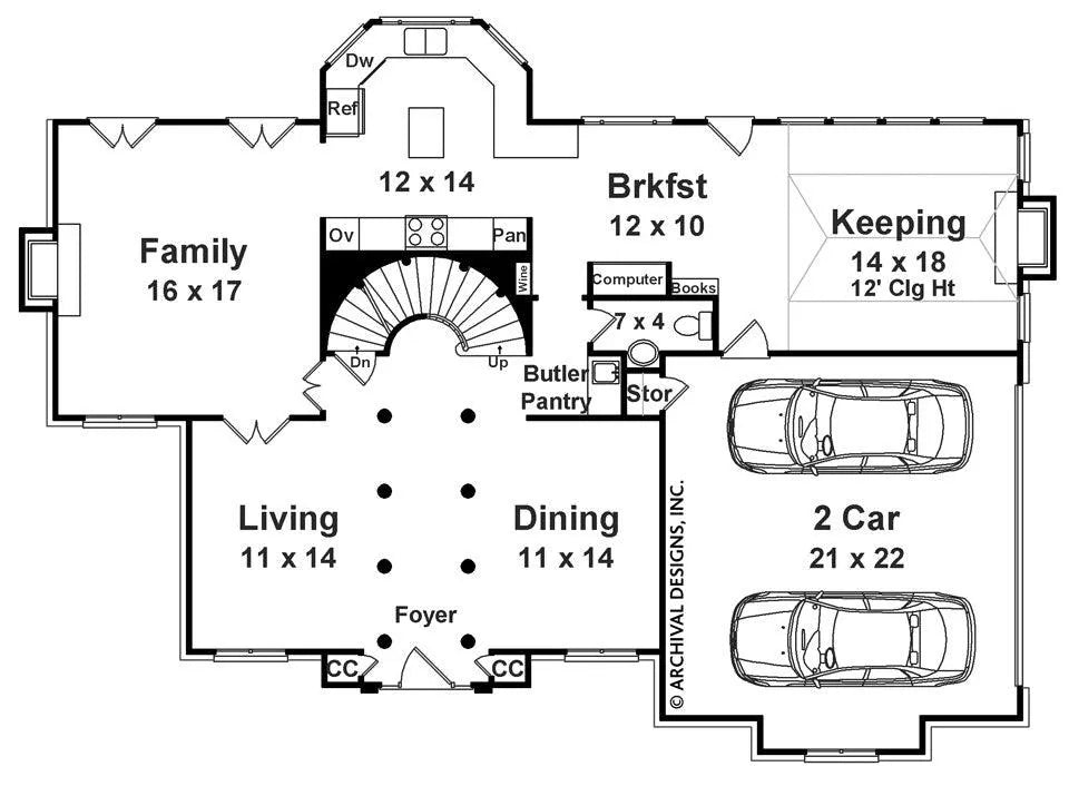 Chesborough Place House Plan - Archival Designs House Plans