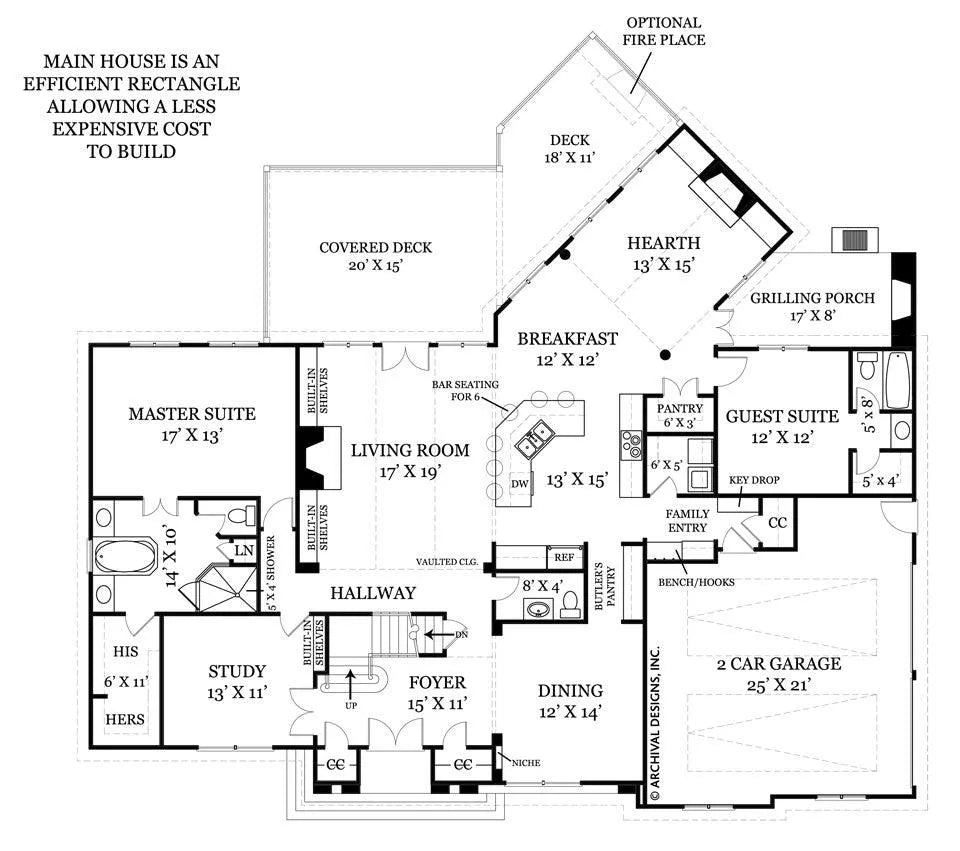 Chesterfield House Plan - Archival Designs House Plans