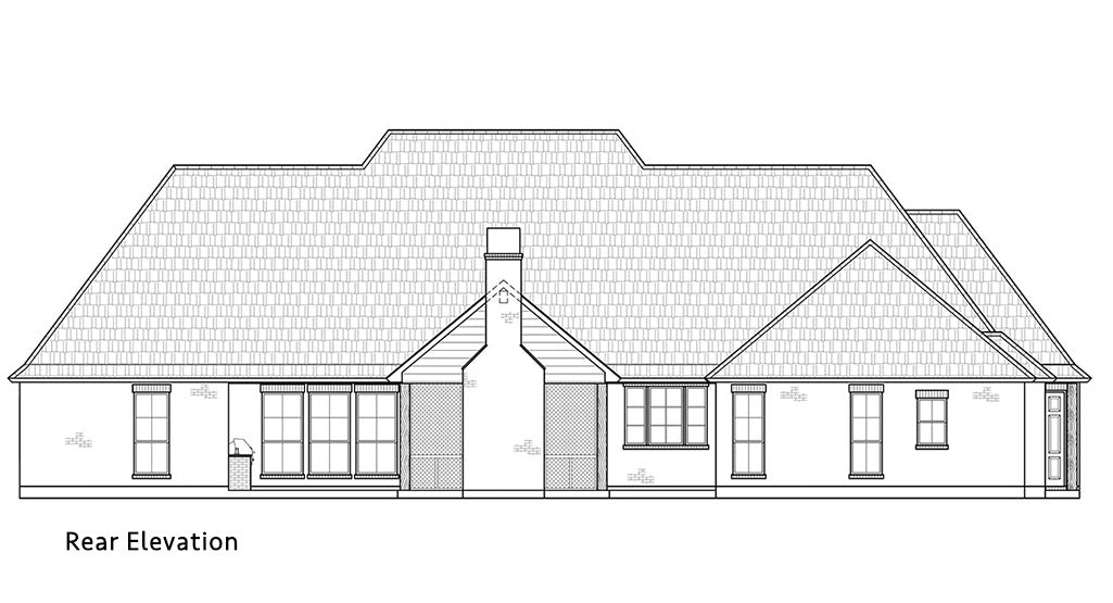 Cobblestone House Plan - Elevation Rear