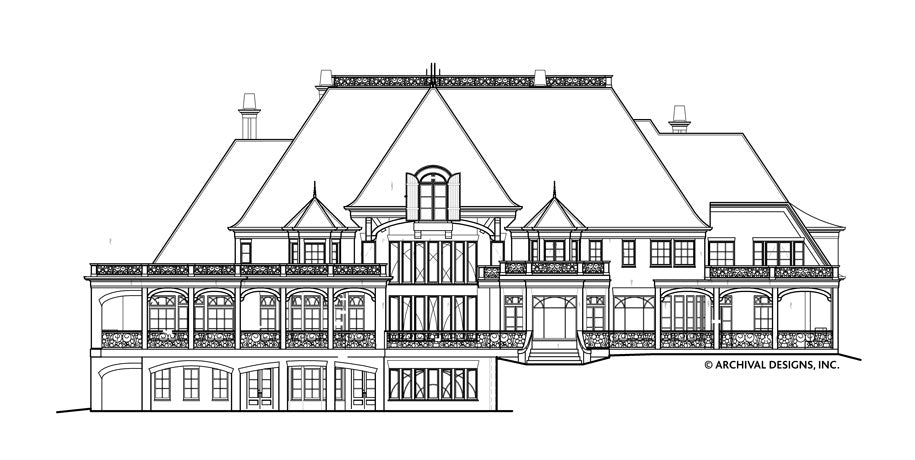 Corrineaux Estate House Plan - Elevation Rear