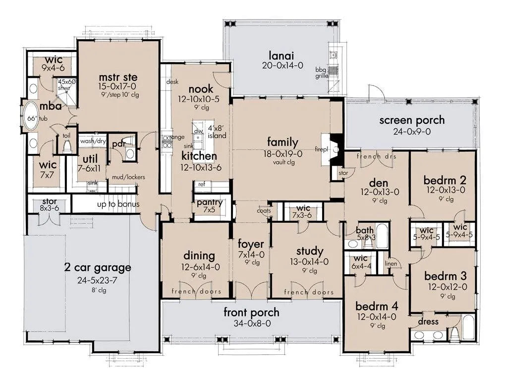 Creekview Court House Plan - Archival Designs House Plans