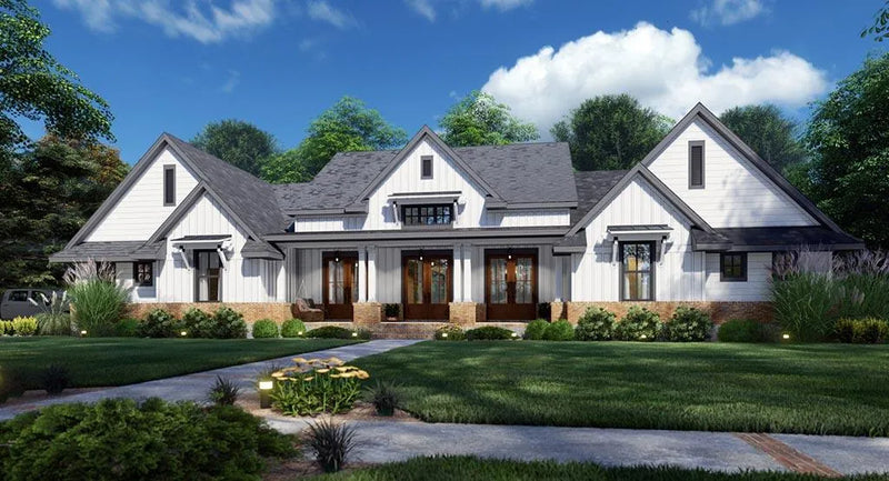 Creekview Court House Plan | Modern Famhouse | Country House Plan