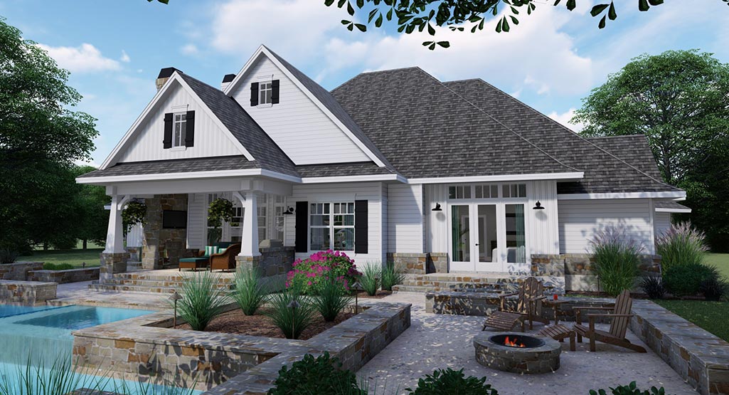 Crystal Pines House Plan - Rear Left