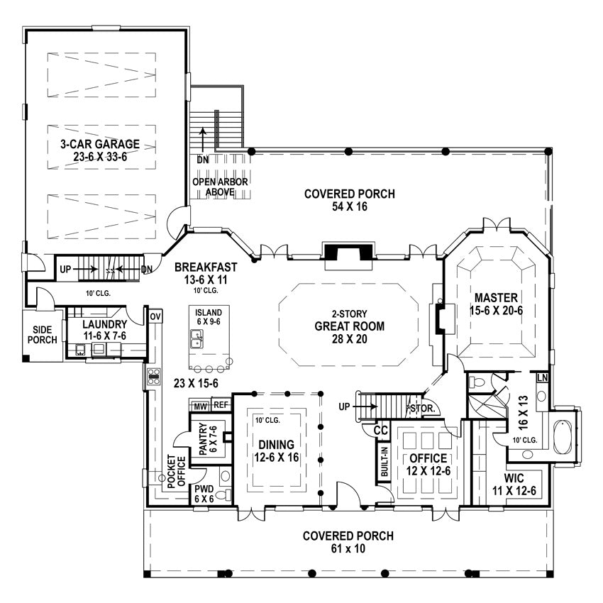 Deerfield House Plan-Front View