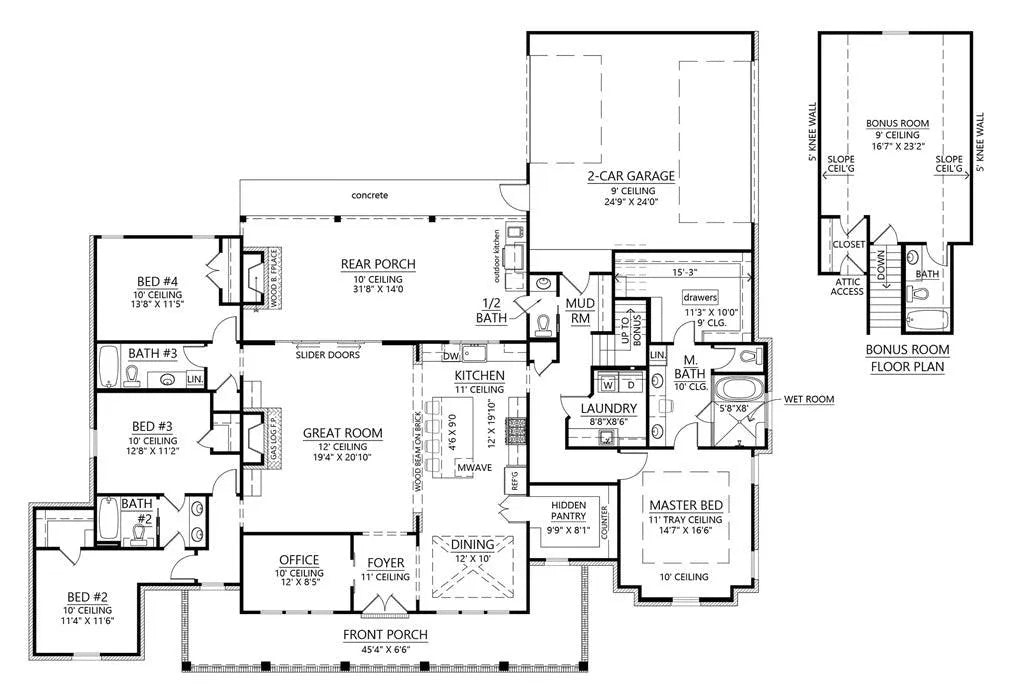 Dry Creek House Plan - Archival Designs House Plans, floor plan