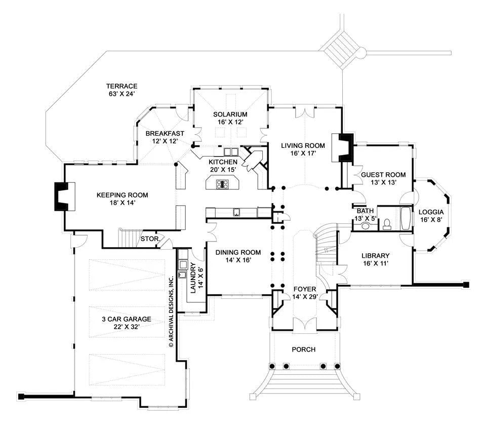 Dunrobin Castle House Plan - Archival Designs House Plans