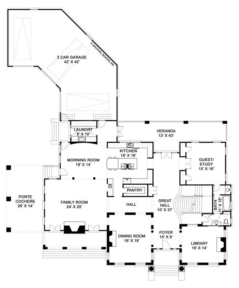 English House Plan - Archival Designs House Plans