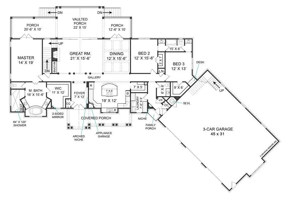 Fairhope House Plan - Archival Designs House Plans