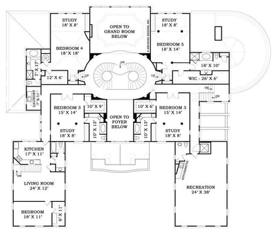 Fountainbleau | Open Floor Plan | Mansion House Plan