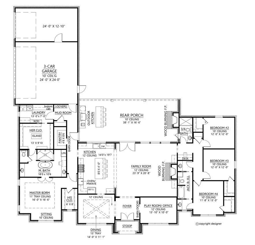 French Quarter House Plan - Archival Designs House Plans