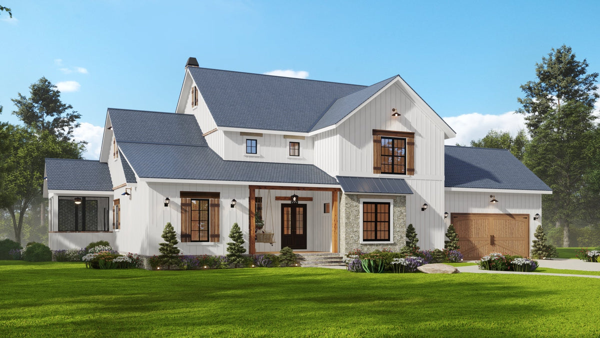Barnwood B House Plan-Front Day View