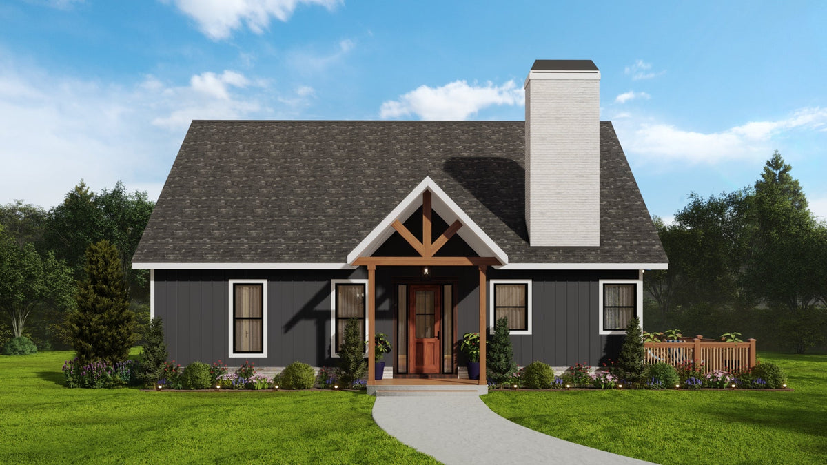 Pine Lake Cottage House Plan - Front  View
