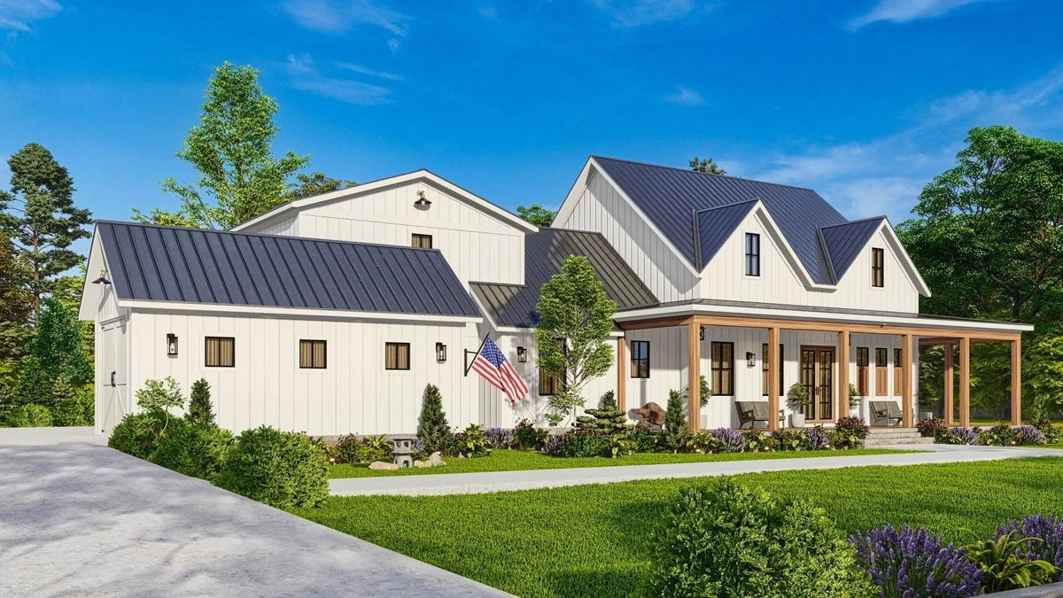 Farmer’s Modern Farmhouse B - Archival Designs House Plans