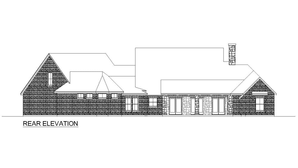 Homestead House Plan - Elevation Rear