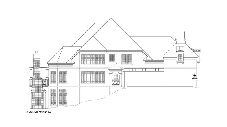 Hennessey Courtyard House Plan - Left Elevation
