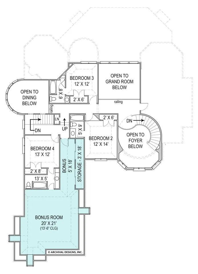 Hennessey Courtyard House Plan - Archival Designs House Plans, floor plan